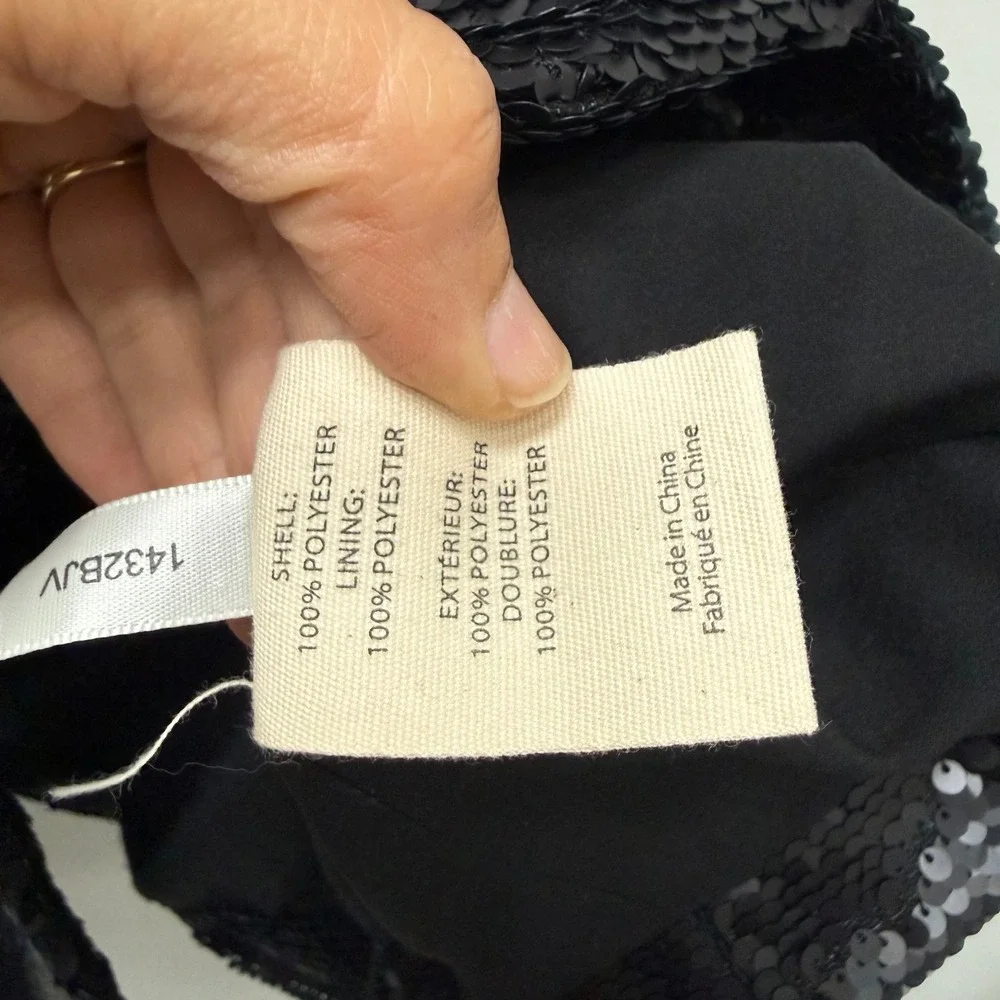 L'Agence Kenzie Double-Breasted Sequin Blazer Black‎ Jacket Size Medium
